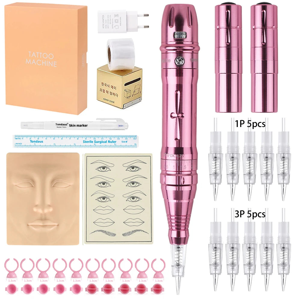 Machine PMU Sans Fil – Stylo Rotatif Professionnel pour Maquillage Permanent, Microblading Sourcils, Eyeliner & Lèvres