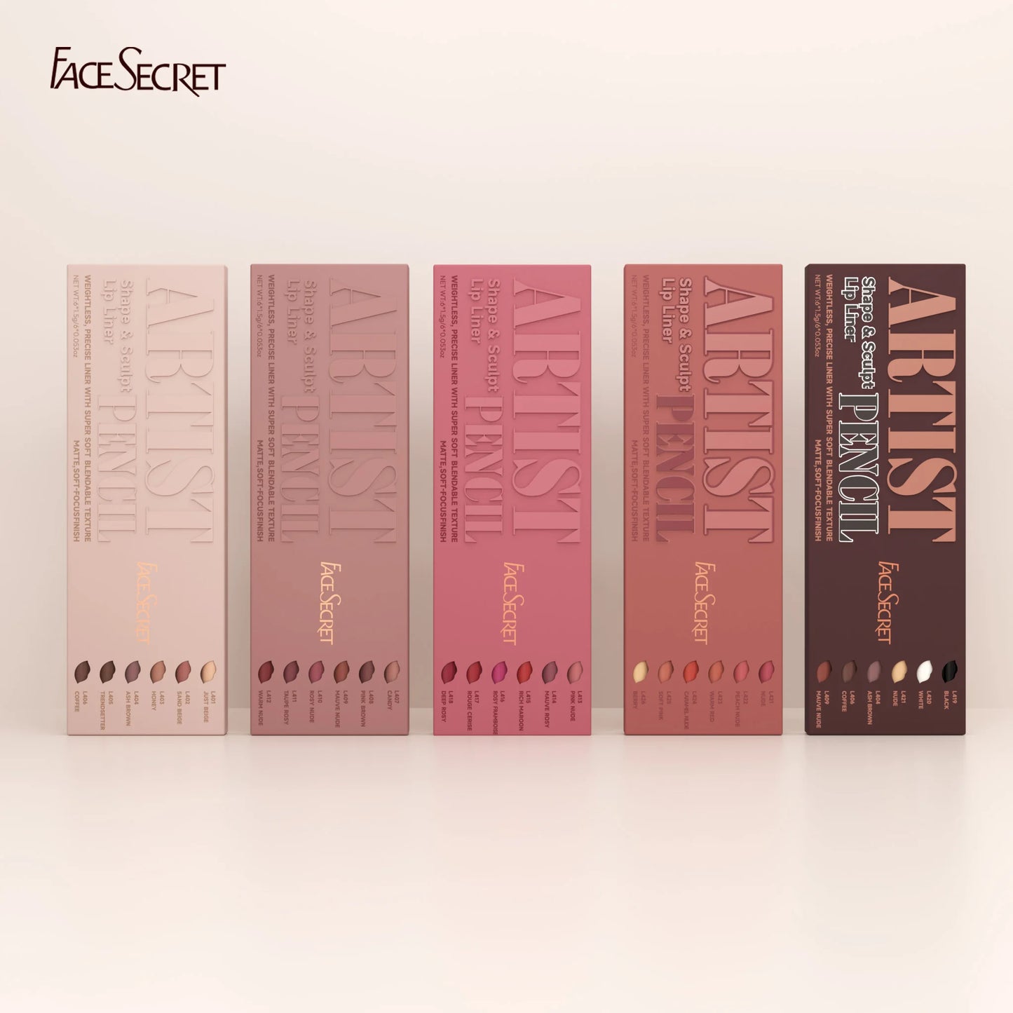 Set de 6 Crayons à Lèvres Nude – Longue Tenue & Waterproof – Contour et Remplissage