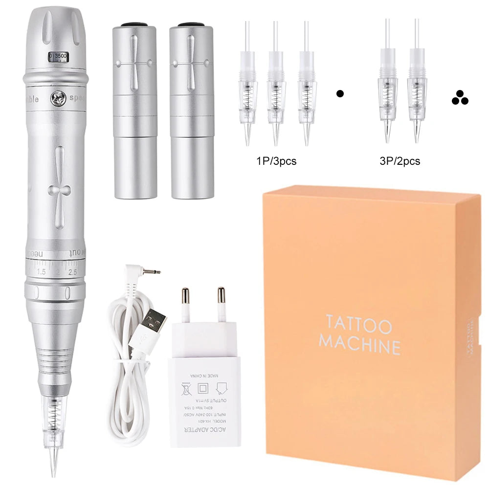 Machine PMU Sans Fil – Stylo Rotatif Professionnel pour Maquillage Permanent, Microblading Sourcils, Eyeliner & Lèvres