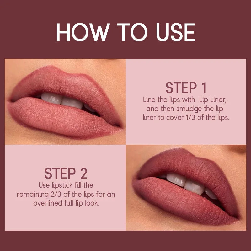 Rouge à Lèvres Mat Longue Tenue – Set de 12 Couleurs Ushas | Pigmentation Intense & Application Facile
