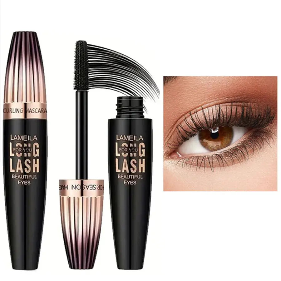 Mascara Étanche 4D – Longue Tenue, Volume & Courbure Intense, Résistant aux Bavures