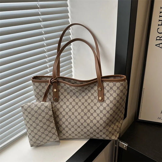 Sac Fourre-Tout Femme Grande Capacité – Tote Bag Élégant PU Cuir avec Pochette Amovible, Style Chic & Tendance 2024