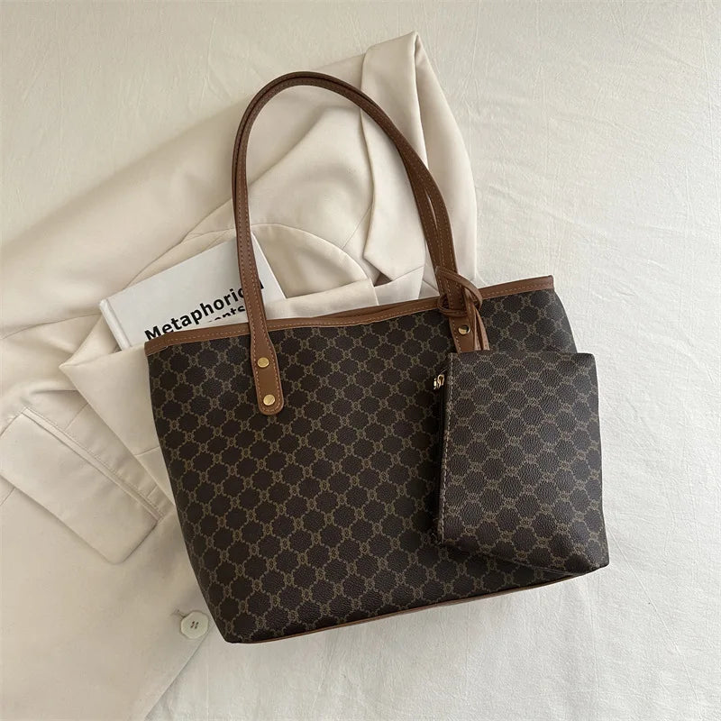Sac Fourre-Tout Femme Grande Capacité – Tote Bag Élégant PU Cuir avec Pochette Amovible, Style Chic & Tendance 2024