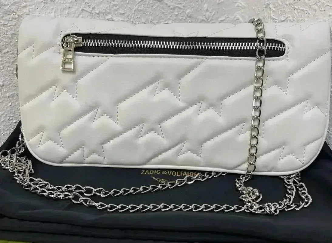 Sac à Main Femme Élégant – Bandoulière Chaîne & Détails Cloutés – Style Vintage Chic Zadig Voltaire