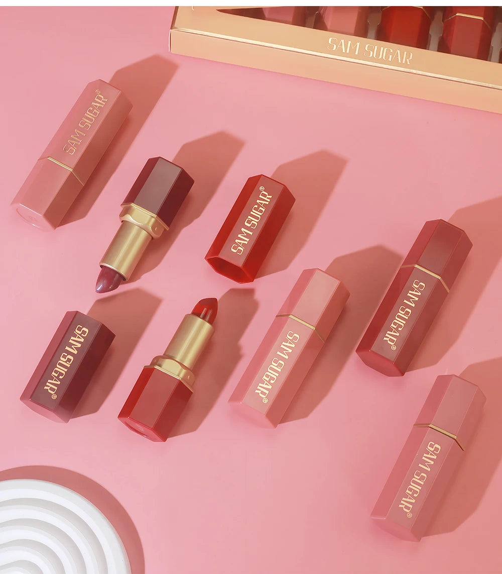 Coffret 6 Rouges à Lèvres Mat Velours – Longue Tenue & Couleurs Intenses