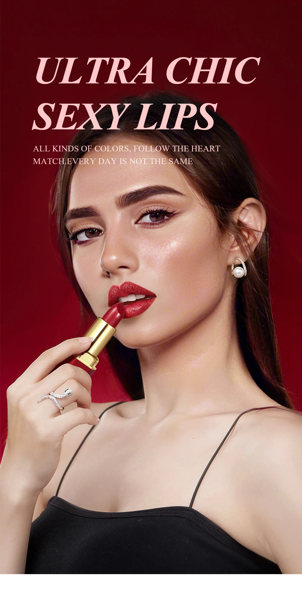 Coffret 6 Rouges à Lèvres Mat Velours – Longue Tenue & Couleurs Intenses
