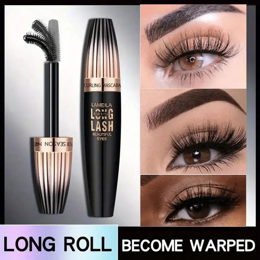 Mascara Étanche 4D – Longue Tenue, Volume & Courbure Intense, Résistant aux Bavures
