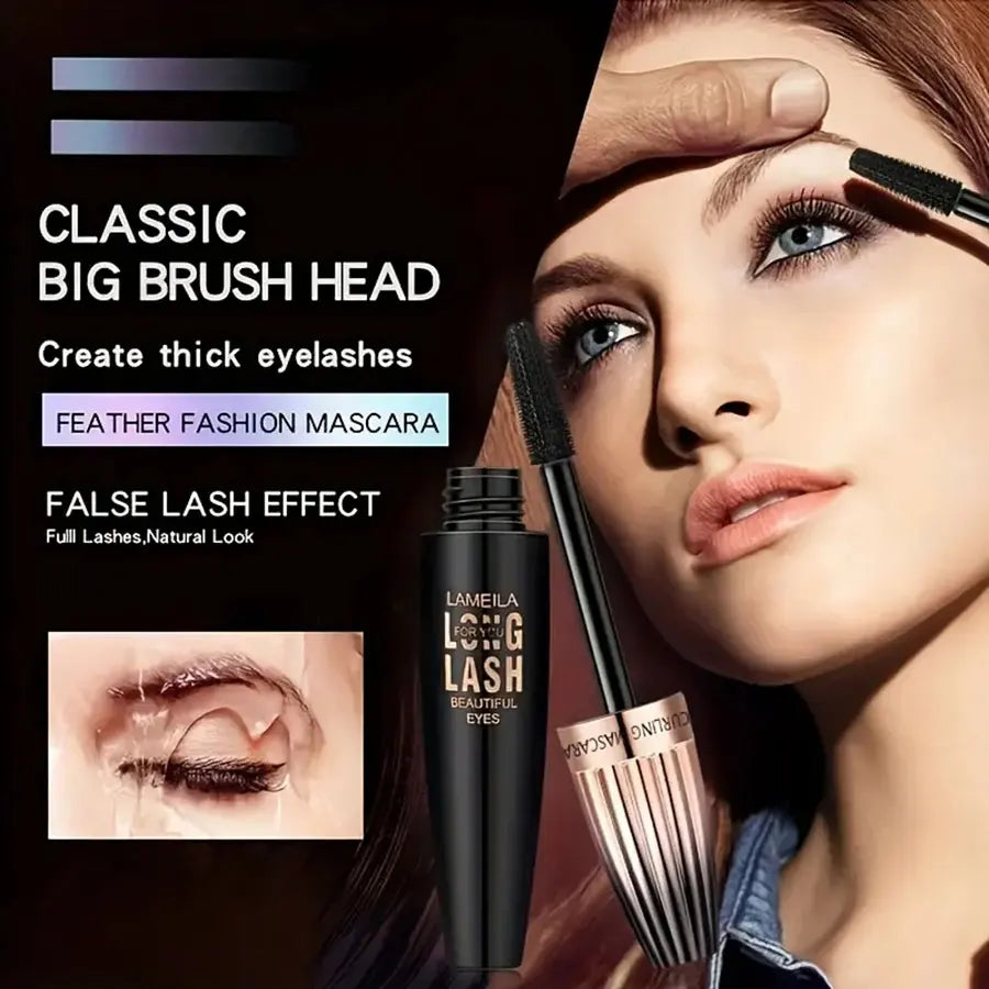 Mascara Étanche 4D – Longue Tenue, Volume & Courbure Intense, Résistant aux Bavures