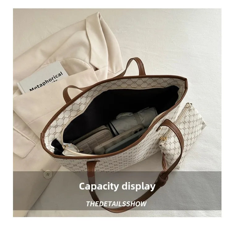 Sac Fourre-Tout Femme Grande Capacité – Tote Bag Élégant PU Cuir avec Pochette Amovible, Style Chic & Tendance 2024