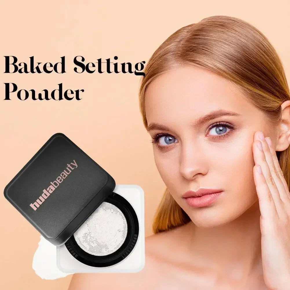 HUDA Beauty – Poudre fixatrice cuite ultra-fine longue tenue, anti-brillance, zéro pores