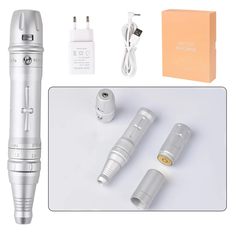 Machine PMU Sans Fil – Stylo Rotatif Professionnel pour Maquillage Permanent, Microblading Sourcils, Eyeliner & Lèvres