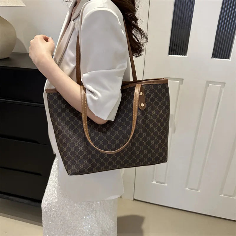 Sac Fourre-Tout Femme Grande Capacité – Tote Bag Élégant PU Cuir avec Pochette Amovible, Style Chic & Tendance 2024