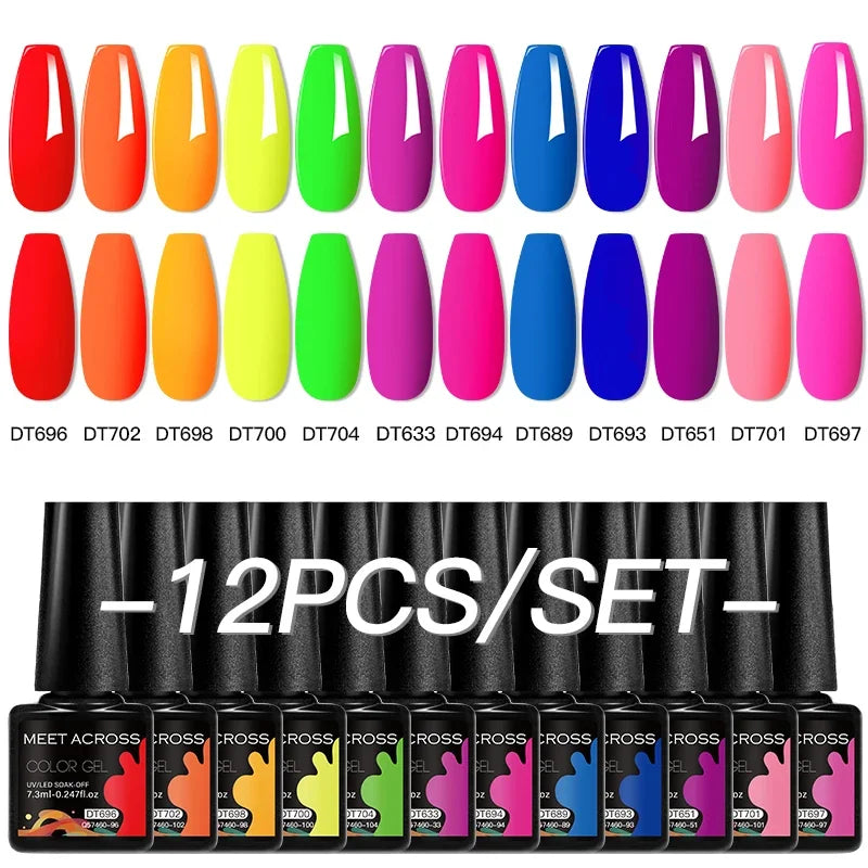 Coffret 12 Vernis Semi Permanents UV LED – Couleurs Intenses & Longue Tenue
