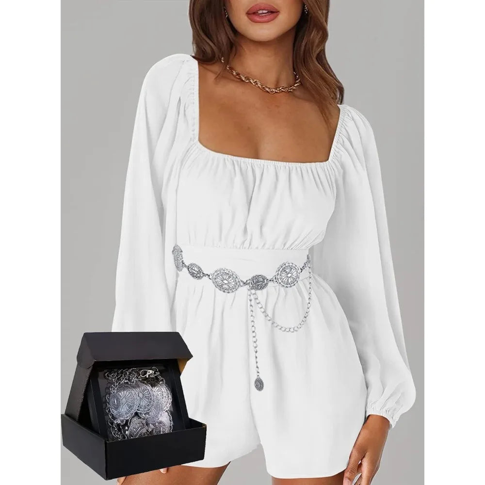 Ceinture Chaîne Métal Femme – Style Western Cowgirl | Concho Réglable Argent