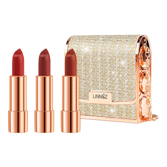 💄 Coffret 3 Rouges à Lèvres Mat + Pochette Élégante – Longue Tenue & Waterproof