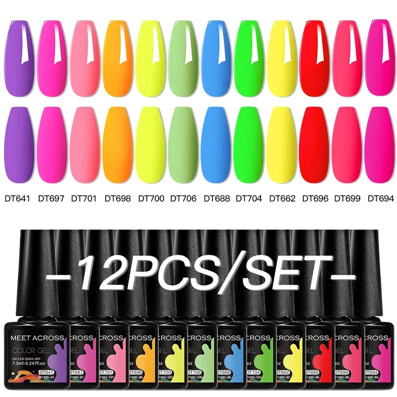 Coffret 12 Vernis Semi Permanents UV LED – Couleurs Intenses & Longue Tenue