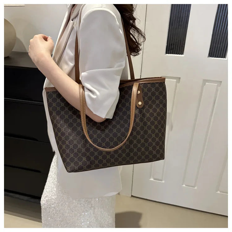 Sac Fourre-Tout Femme Grande Capacité – Tote Bag Élégant PU Cuir avec Pochette Amovible, Style Chic & Tendance 2024