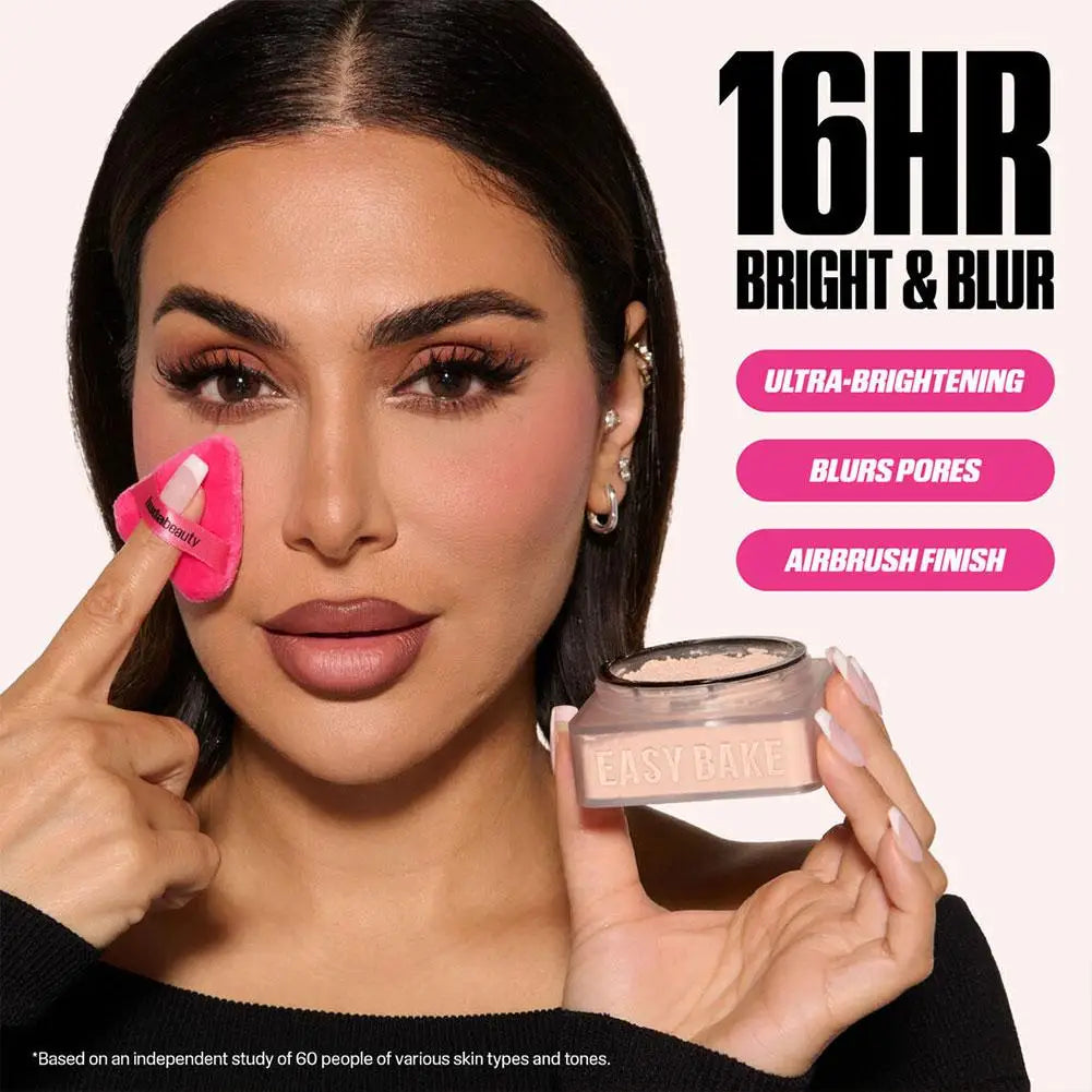 HUDA Beauty – Poudre fixatrice cuite ultra-fine longue tenue, anti-brillance, zéro pores