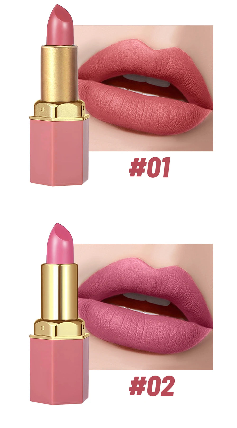 Coffret 6 Rouges à Lèvres Mat Velours – Longue Tenue & Couleurs Intenses