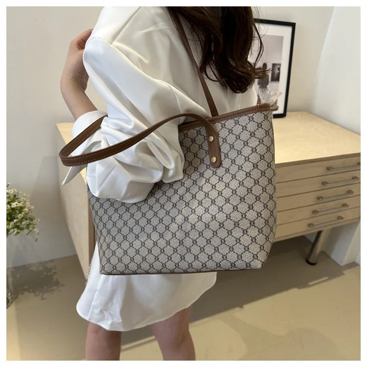 Sac Fourre-Tout Femme Grande Capacité – Tote Bag Élégant PU Cuir avec Pochette Amovible, Style Chic & Tendance 2024