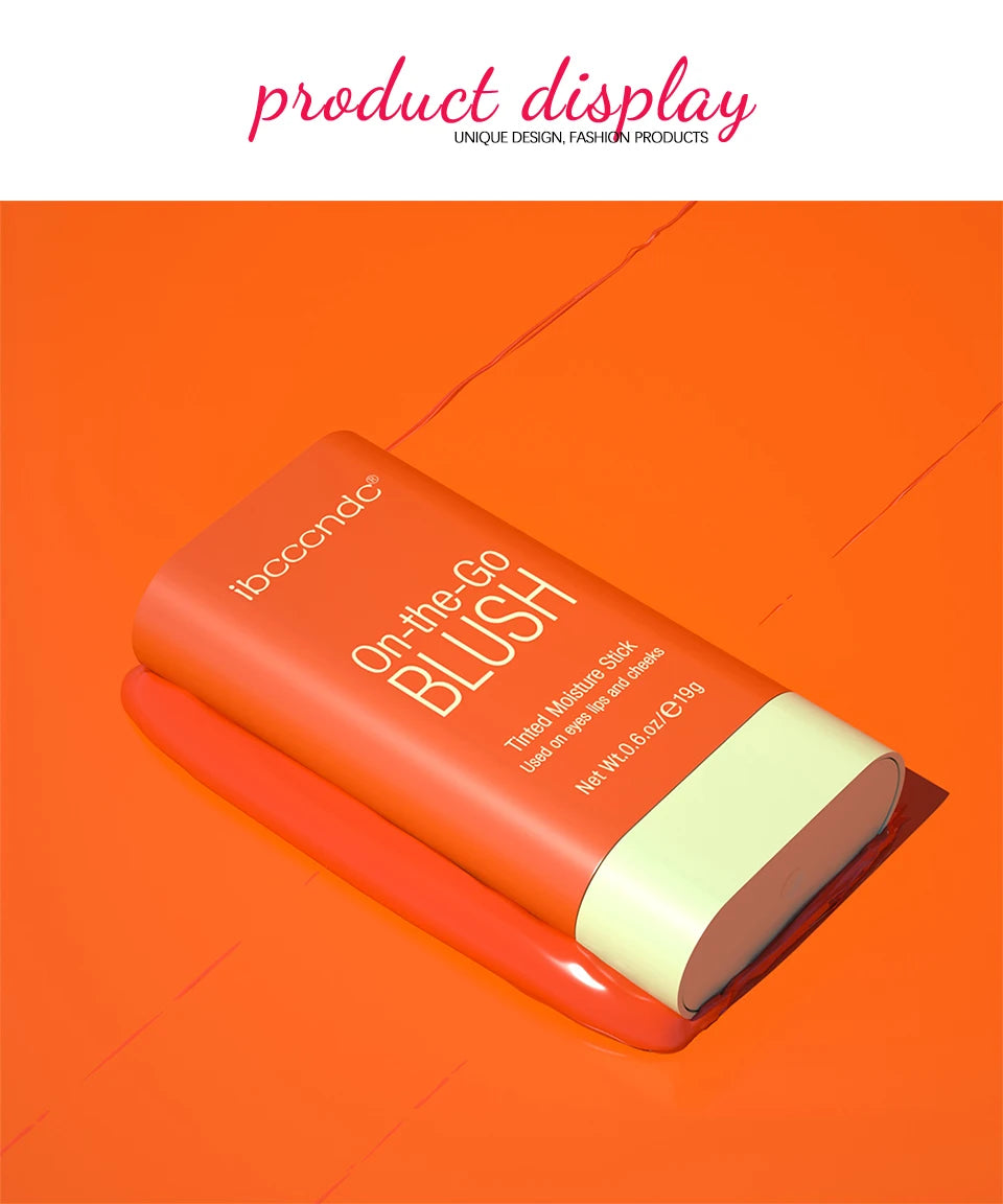 Blush Stick 3 Couleurs – Fard à Joues Crème Longue Tenue Multifonction (Lèvres, Joues & Paupières)