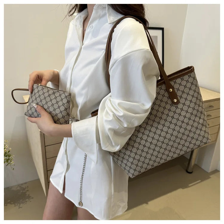 Sac Fourre-Tout Femme Grande Capacité – Tote Bag Élégant PU Cuir avec Pochette Amovible, Style Chic & Tendance 2024