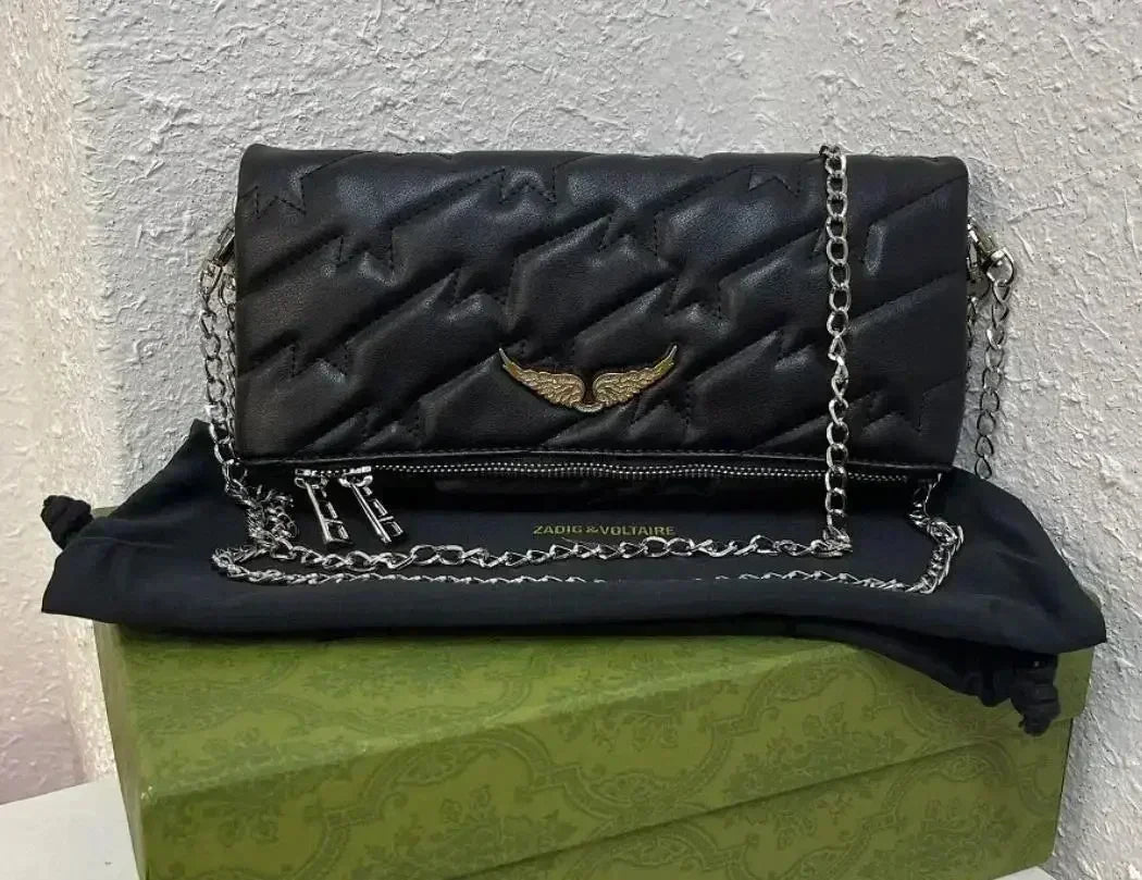 Sac à Main Femme Élégant – Bandoulière Chaîne & Détails Cloutés – Style Vintage Chic Zadig Voltaire