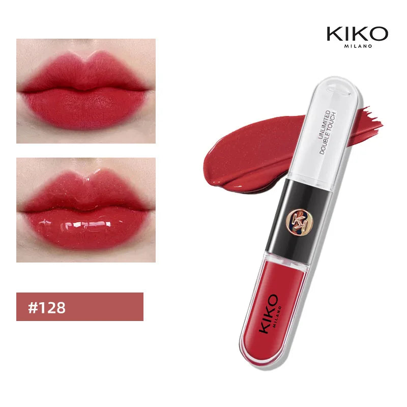 KIKO – Rouge à Lèvres Double Embout avec Miroir | Brillant & Hydratant, Longue Tenue