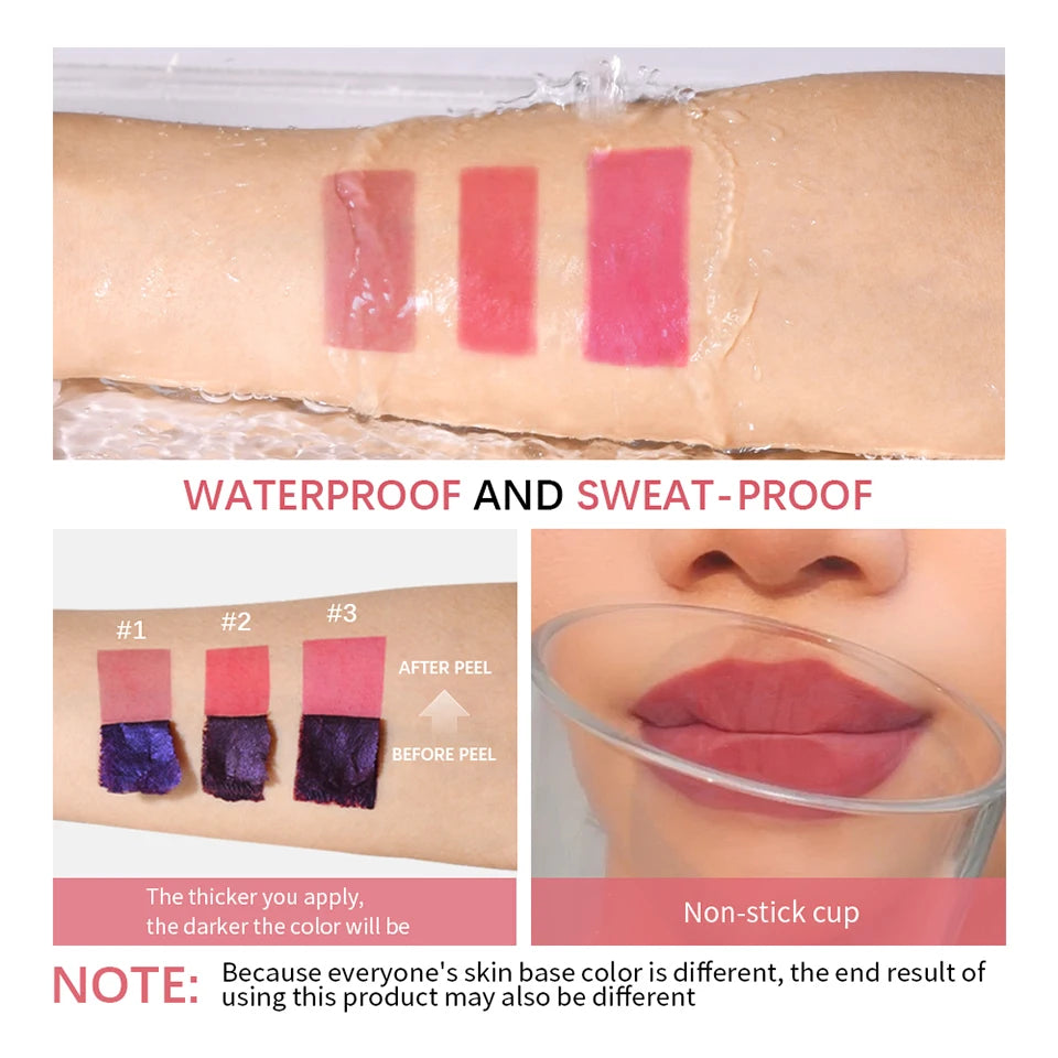 Rouge à lèvres liquide mat – encre longue durée, waterproof, anti-transfert, 3 couleurs