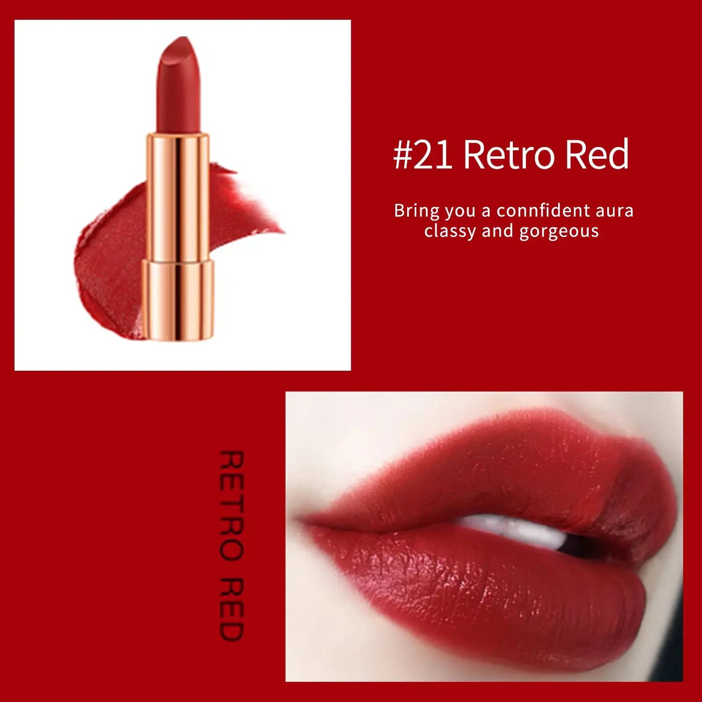 💄 Coffret 3 Rouges à Lèvres Mat + Pochette Élégante – Longue Tenue & Waterproof
