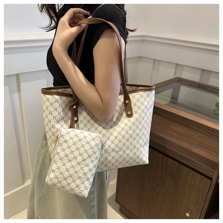 Sac Fourre-Tout Femme Grande Capacité – Tote Bag Élégant PU Cuir avec Pochette Amovible, Style Chic & Tendance 2024