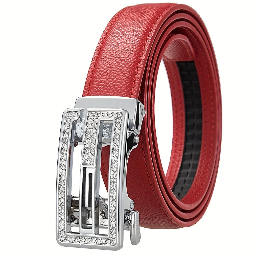 Ceinture Femme en Microfibre – Boucle Automatique Élégante | Style Décontracté & Chic