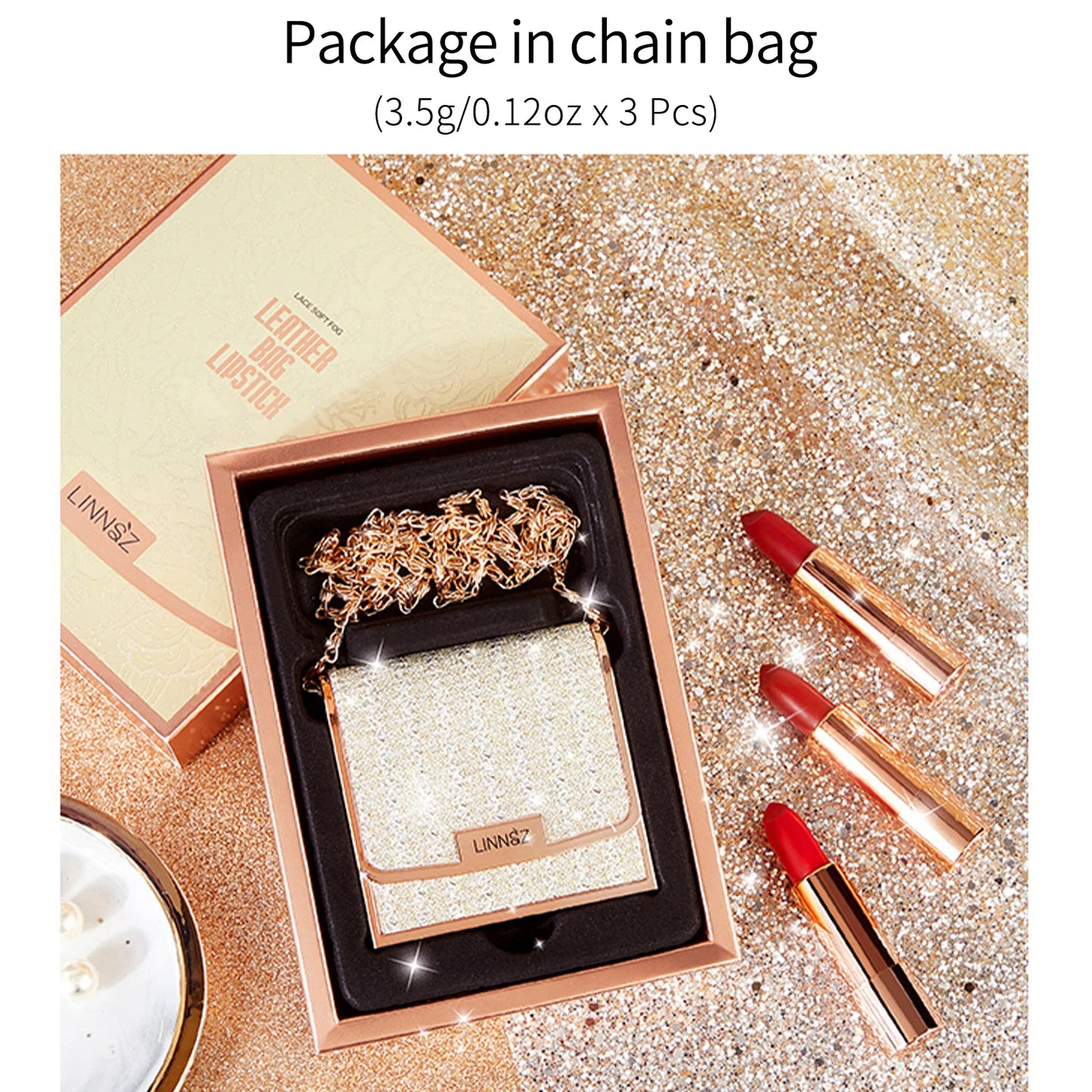 💄 Coffret 3 Rouges à Lèvres Mat + Pochette Élégante – Longue Tenue & Waterproof