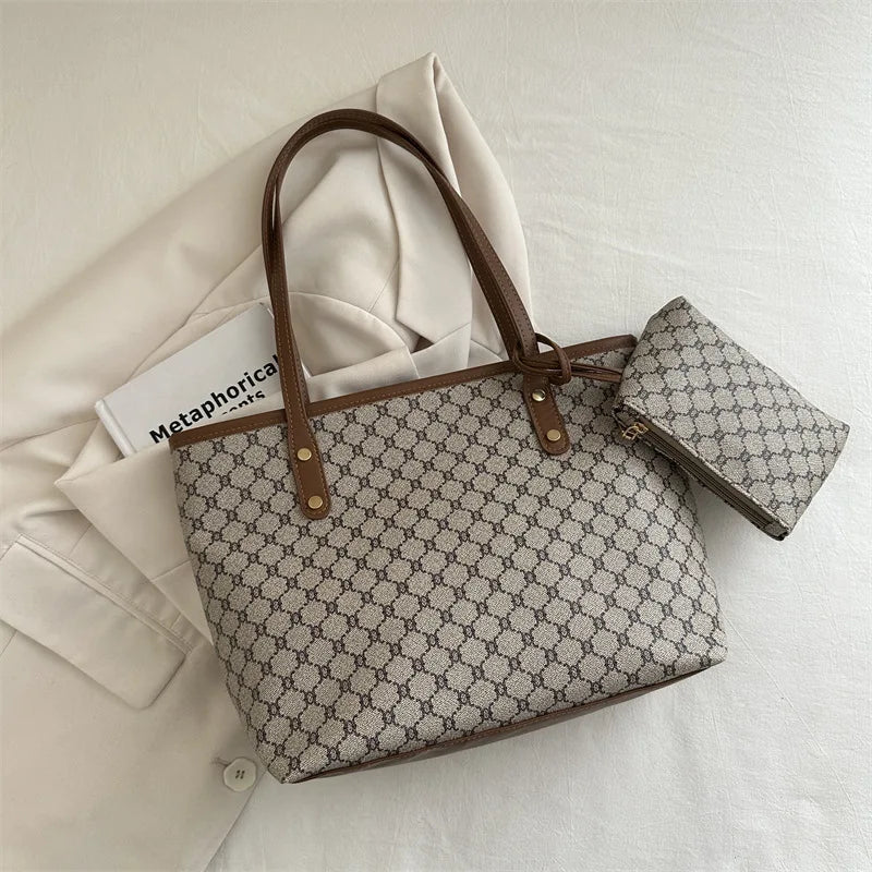 Sac Fourre-Tout Femme Grande Capacité – Tote Bag Élégant PU Cuir avec Pochette Amovible, Style Chic & Tendance 2024