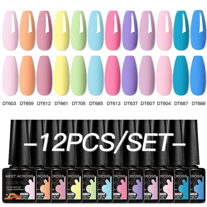Coffret 12 Vernis Semi Permanents UV LED – Couleurs Intenses & Longue Tenue