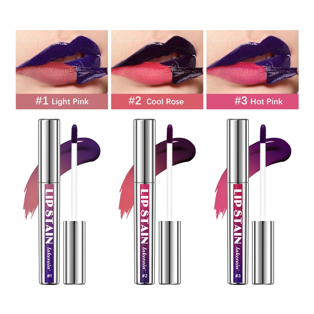 Rouge à lèvres liquide mat – encre longue durée, waterproof, anti-transfert, 3 couleurs