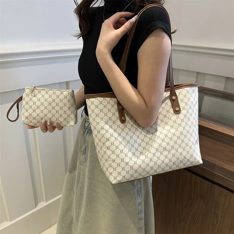 Sac Fourre-Tout Femme Grande Capacité – Tote Bag Élégant PU Cuir avec Pochette Amovible, Style Chic & Tendance 2024