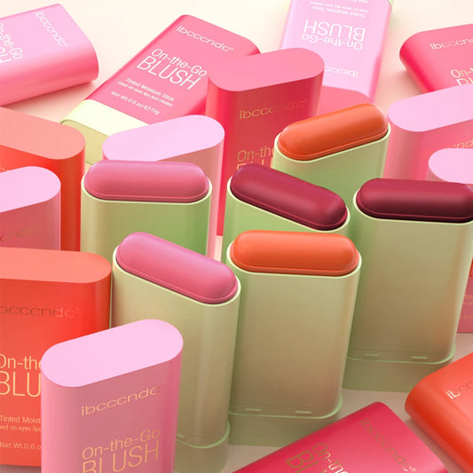 Blush Stick 3 Couleurs – Fard à Joues Crème Longue Tenue Multifonction (Lèvres, Joues & Paupières)