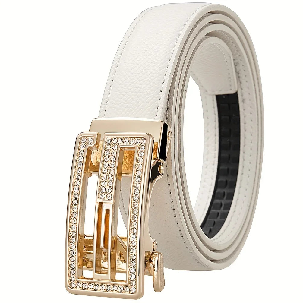 Ceinture Femme en Microfibre – Boucle Automatique Élégante | Style Décontracté & Chic