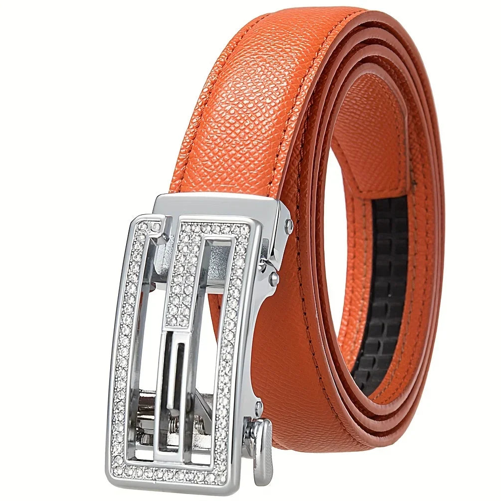 Ceinture Femme en Microfibre – Boucle Automatique Élégante | Style Décontracté & Chic