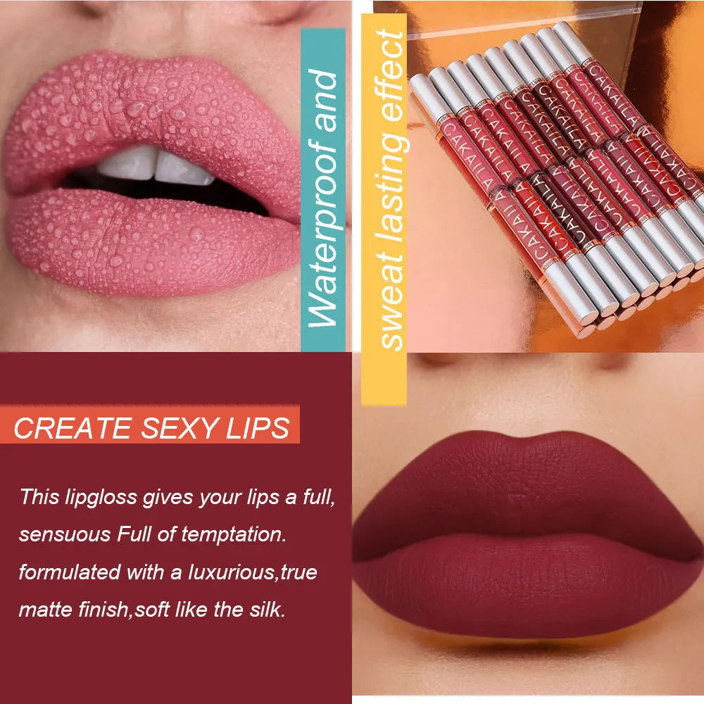 Set de 10 Rouges à Lèvres Liquides Mat & Brillant – Waterproof, Longue Tenue & Hydratants
