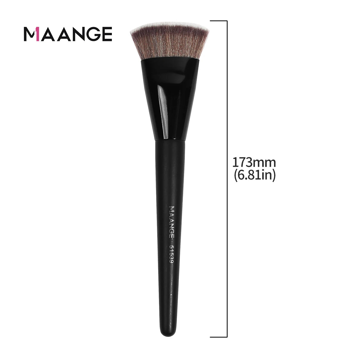 Pinceau Kabuki Plat MAANGE – Brosse Fond de Teint Liquide & Crème, Fibres Ultra-Douces, Application Parfaite