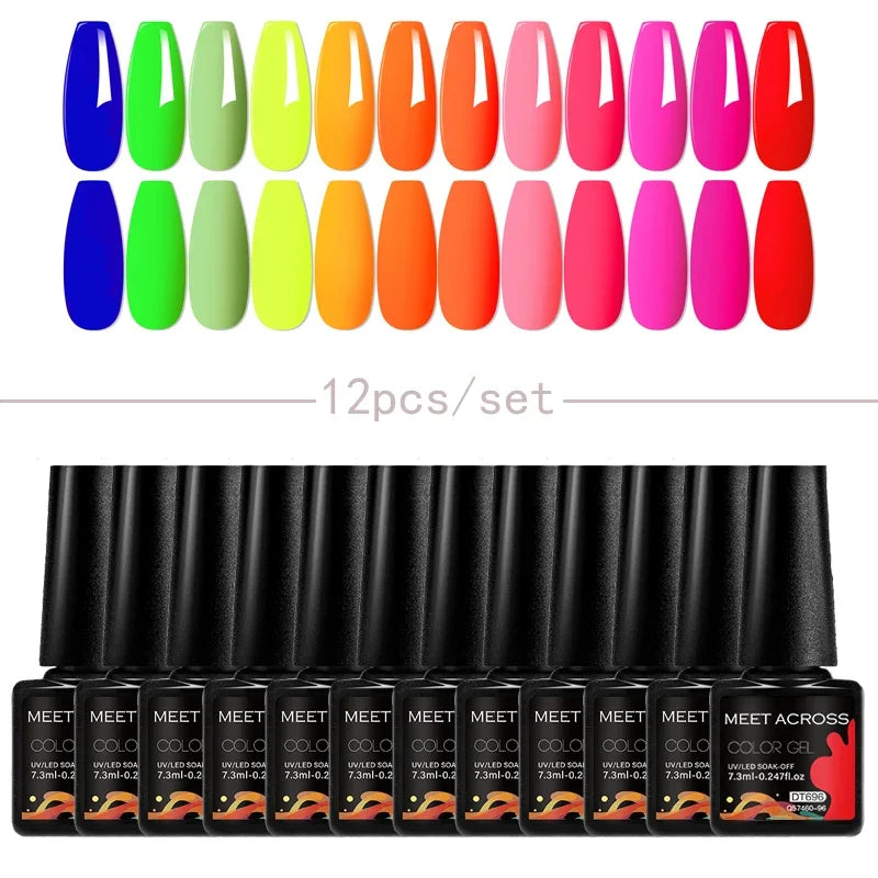 Coffret 12 Vernis Semi Permanents UV LED – Couleurs Intenses & Longue Tenue
