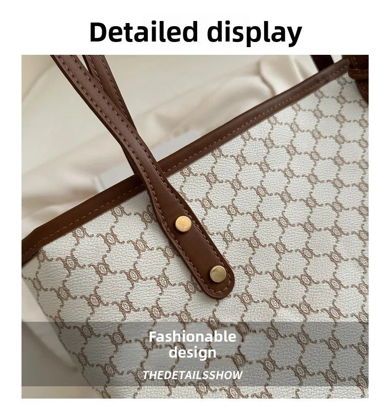 Sac Fourre-Tout Femme Grande Capacité – Tote Bag Élégant PU Cuir avec Pochette Amovible, Style Chic & Tendance 2024