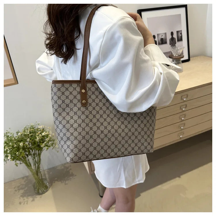 Sac Fourre-Tout Femme Grande Capacité – Tote Bag Élégant PU Cuir avec Pochette Amovible, Style Chic & Tendance 2024