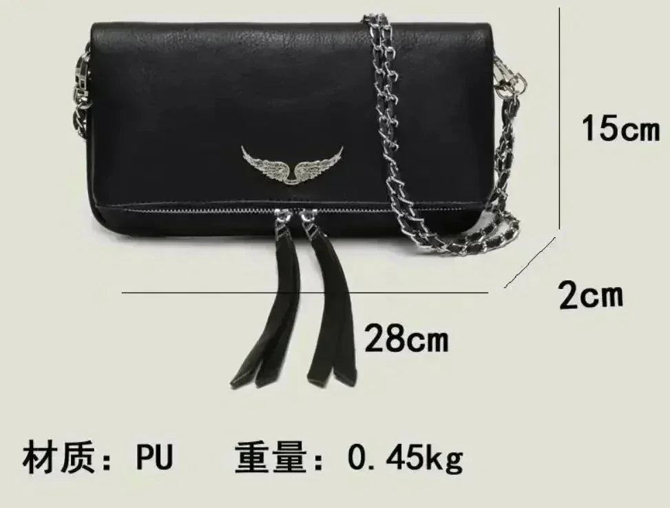 Sac à Main Femme Élégant – Bandoulière Chaîne & Détails Cloutés – Style Vintage Chic Zadig Voltaire