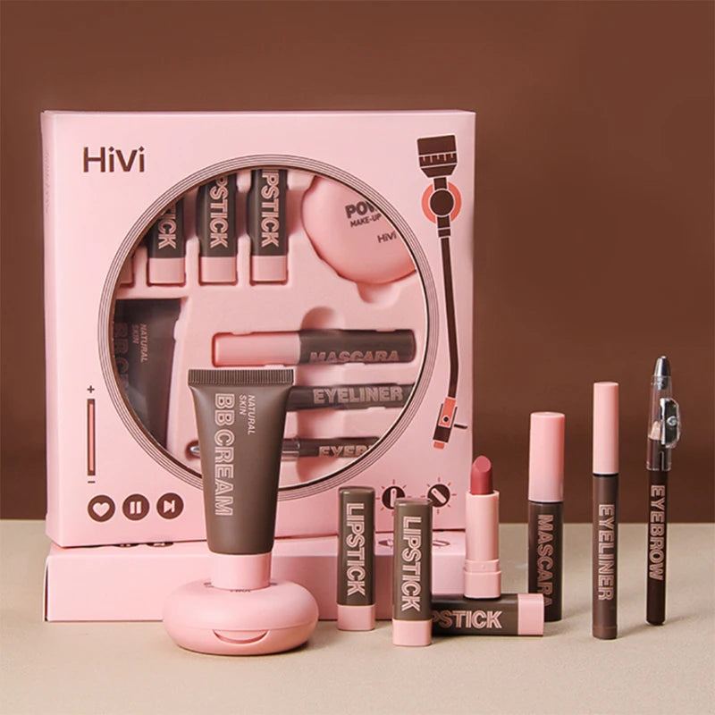 Coffret Maquillage Complet HiVi – Kit Beauté avec Poudre, BB Cream, Rouges à Lèvres, Mascara, Eyeliner & Accessoires