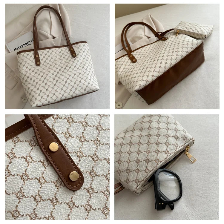 Sac Fourre-Tout Femme Grande Capacité – Tote Bag Élégant PU Cuir avec Pochette Amovible, Style Chic & Tendance 2024