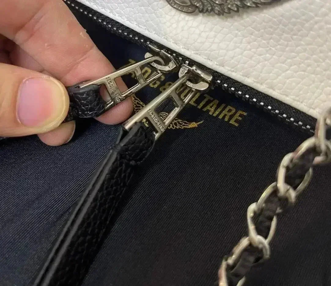 Sac à Main Femme Élégant – Bandoulière Chaîne & Détails Cloutés – Style Vintage Chic Zadig Voltaire