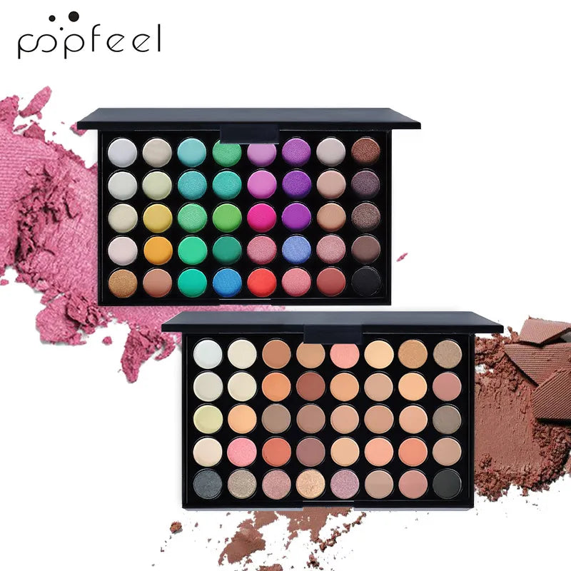 Palette Fards à Paupières 40 Couleurs POPFEEL – Longue Tenue & Haute Pigmentation